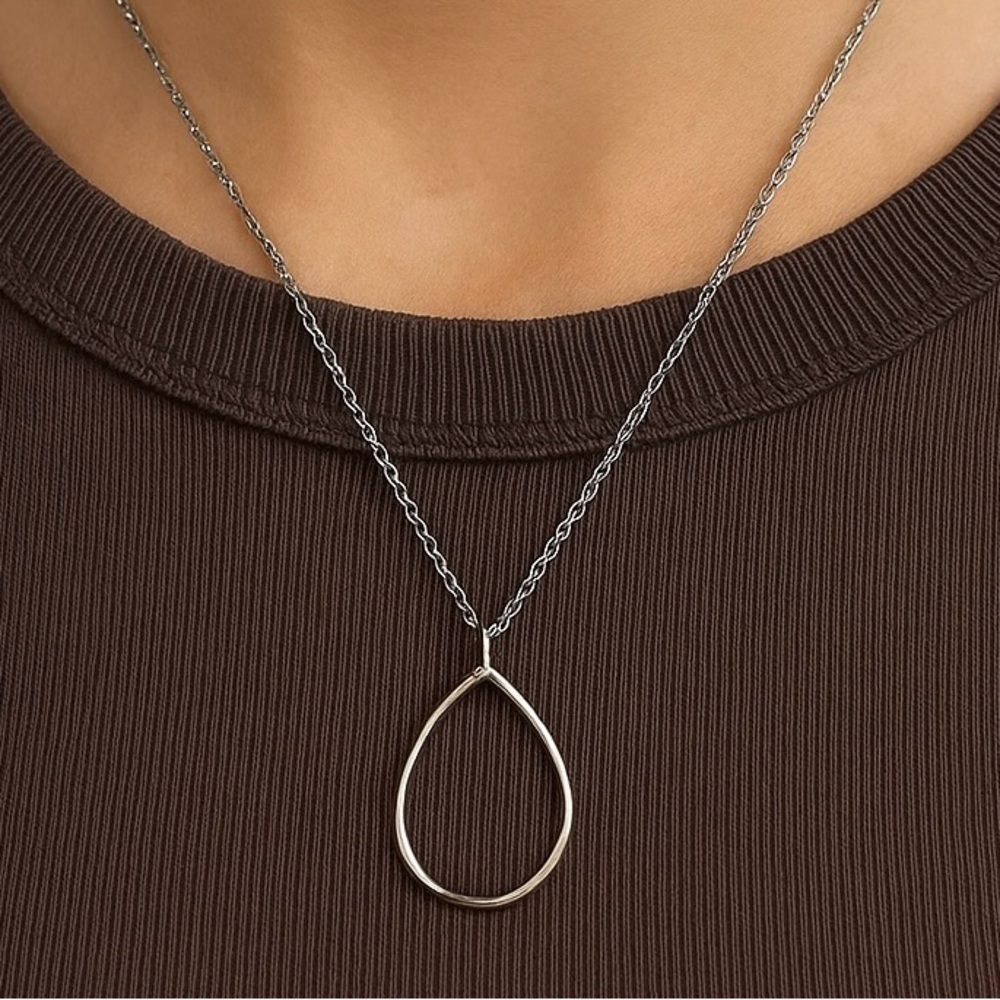 Liz Claiborne Silver Teardrop Pendant Necklace